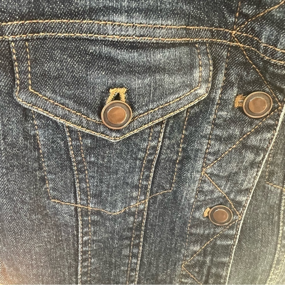 Jockey Person to Person Stretch Denim Jacket Women's Ink Wash Classic Size S - Picture 6 of 10